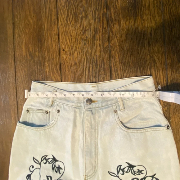 D’Mode Classix Vintage 90s Light Wash Denim W Paisley Embroidery Size 9/10 C3 - Picture 7 of 8